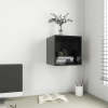 Mueble de pared madera contrachapada negro brillo 37x37x37 cm