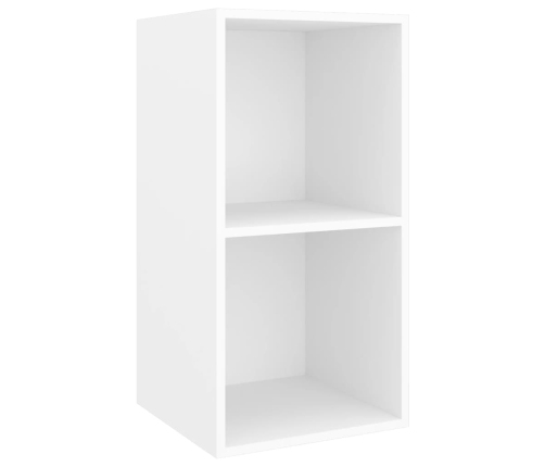 vidaXL Mueble de pared para TV madera contrachapada blanco 37x37x72 cm