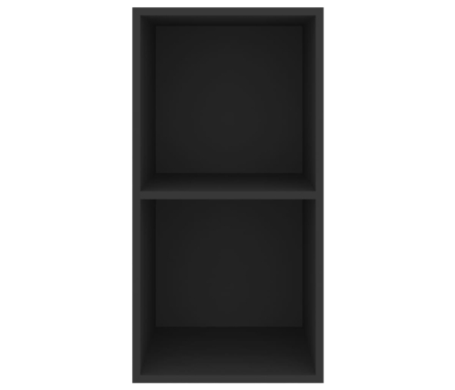 vidaXL Mueble de pared para TV madera contrachapada negro 37x37x72 cm