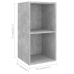 Mueble de pared de TV madera contrachapada hormigón 37x37x72 cm