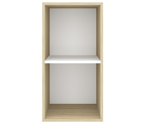 Mueble TV de pared madera contrachapada blanco roble 37x37x72cm