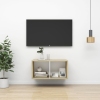 Mueble TV de pared madera contrachapada blanco roble 37x37x72cm