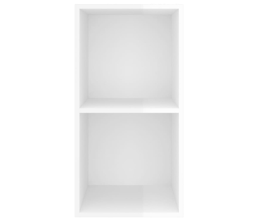 Mueble TV pared madera contrachapada blanco brillo 37x37x72 cm