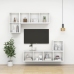 Mueble TV pared madera contrachapada blanco brillo 37x37x72 cm