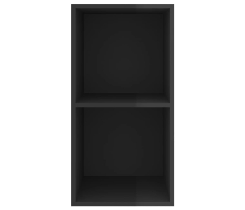 vidaXL Mueble TV de pared madera contrachapada negro brillo 37x37x72cm