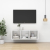 Mueble de pared para TV madera contrachapada blanco 37x37x107cm