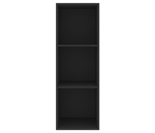 Mueble de pared para TV madera contrachapada negro 37x37x107 cm