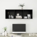 Mueble de pared para TV madera contrachapada negro 37x37x107 cm