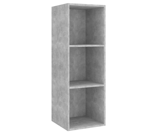 Mueble TV pared madera contrachapada hormigón 37x37x107 cm