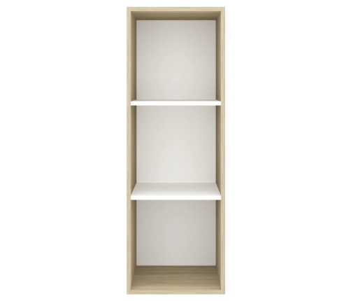 vidaXL Mueble TV pared madera contrachapada blanco roble 37x37x107 cm