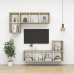 Mueble TV pared madera contrachapada blanco roble 37x37x107 cm