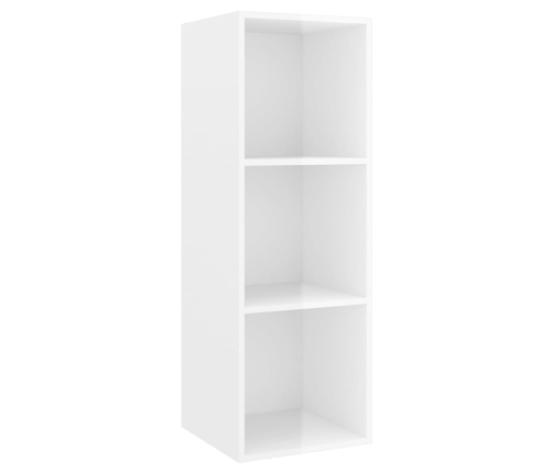 vidaXL Mueble TV pared madera contrachapada blanco brillo 37x37x107 cm