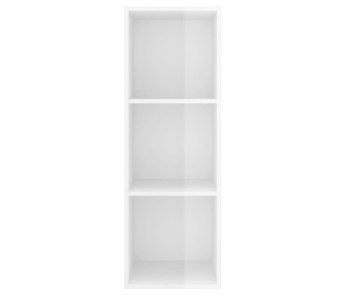 vidaXL Mueble TV pared madera contrachapada blanco brillo 37x37x107 cm