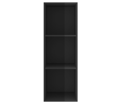 vidaXL Mueble TV pared madera contrachapada negro brillo 37x37x107cm