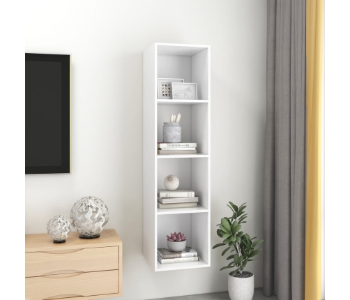 TV de pared con madera contrachapada blanco 37x37x142,5 cm