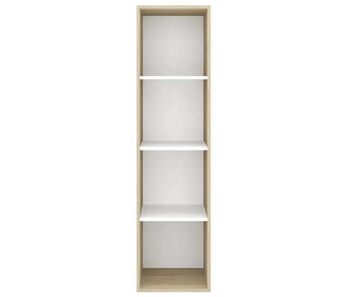 Mueble TV pared madera contrachapada blanco roble 37x37x142,5cm