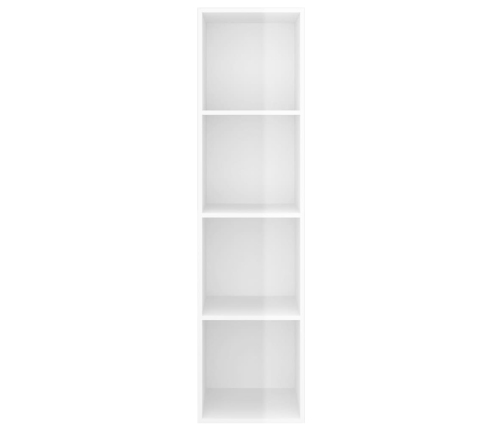 vidaXL Mueble TV pared contrachapada blanco brillo 37x37x142,5 cm