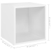 Mueble para TV madera contrachapada blanco 37x35x37 cm