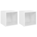 Muebles para TV 2 uds madera contrachapada blanco 37x35x37 cm