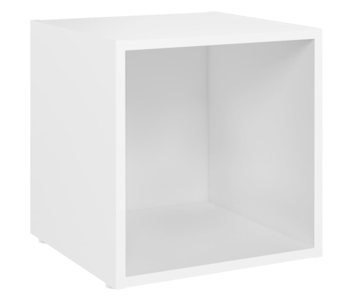 Muebles para TV 2 uds madera contrachapada blanco 37x35x37 cm