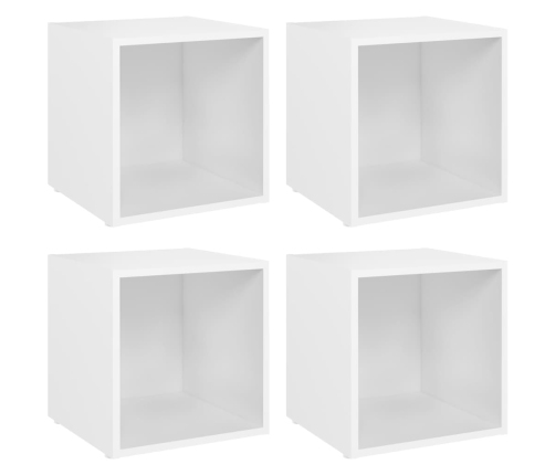 Muebles para TV 4 uds madera contrachapada blanco 37x35x37 cm