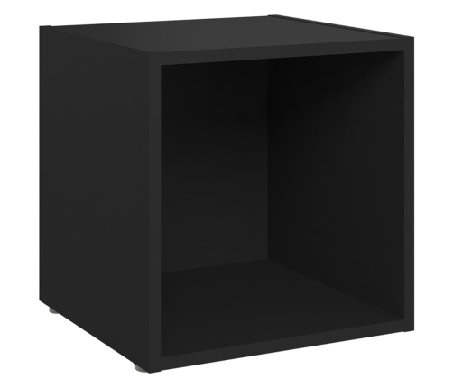 Mueble para TV madera contrachapada negro 37x35x37 cm