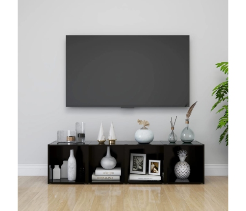 Mueble para TV madera contrachapada negro 37x35x37 cm