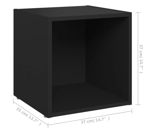 Mueble para TV madera contrachapada negro 37x35x37 cm