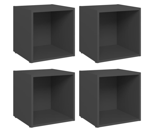 Muebles para TV 4 uds madera contrachapada gris 37x35x37 cm