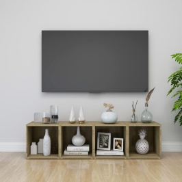 Muebles de TV 4uds madera contrachapada roble Sonoma 37x35x37cm