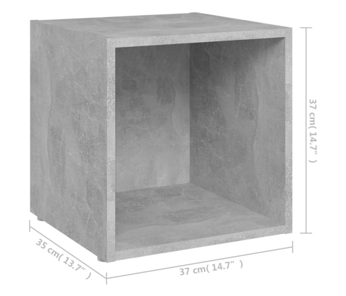 vidaXL Mueble para TV madera contrachapada gris hormigón 37x35x37 cm