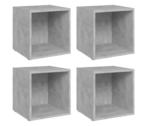 Mueble de TV 4uds madera contrachapada gris hormigón 37x35x37cm