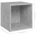 Mueble de TV 4uds madera contrachapada gris hormigón 37x35x37cm