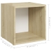 Mueble TV madera contrachapada blanco y roble Sonoma 37x35x37cm