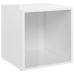 Mueble para TV madera contrachapada blanco brillo 37x35x37 cm