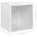 Mueble para TV madera contrachapada blanco brillo 37x35x37 cm