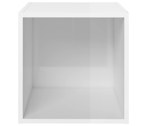 Muebles TV 4 uds madera contrachapada blanco brillo 37x35x37 cm