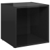 Mueble para TV madera contrachapada negro brillo 37x35x37 cm