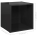 Mueble para TV madera contrachapada negro brillo 37x35x37 cm