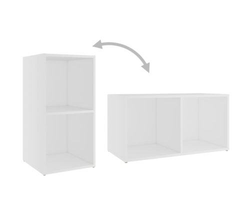 Mueble para TV madera contrachapada blanco 72x35x36,5 cm