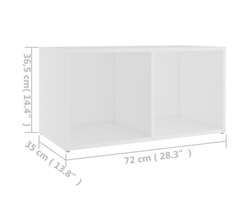 Mueble para TV madera contrachapada blanco 72x35x36,5 cm