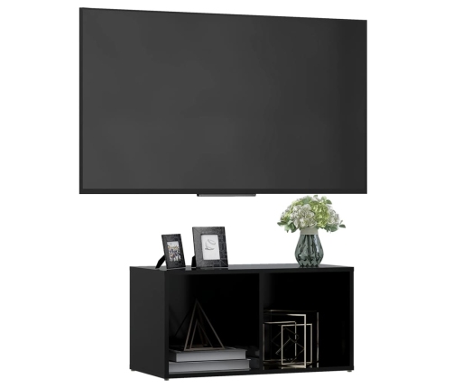 Mueble para TV madera contrachapada negro 72x35x36,5 cm