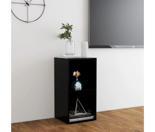 Mueble para TV madera contrachapada negro 72x35x36,5 cm