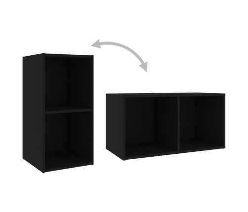 Mueble para TV madera contrachapada negro 72x35x36,5 cm