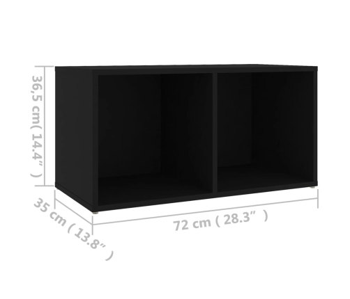 Mueble para TV madera contrachapada negro 72x35x36,5 cm