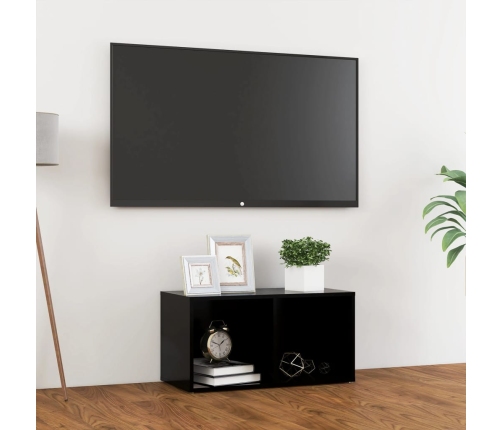 Mueble para TV madera contrachapada negro 72x35x36,5 cm