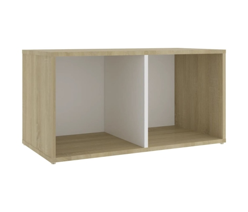 Mueble para TV madera contrachapada blanco y roble 72x35x36,5cm