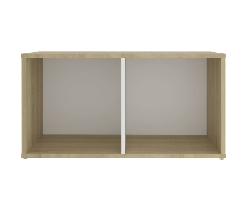 Mueble para TV madera contrachapada blanco y roble 72x35x36,5cm