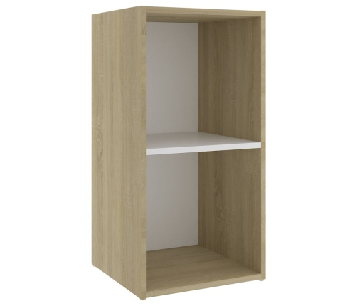 Mueble para TV madera contrachapada blanco y roble 72x35x36,5cm