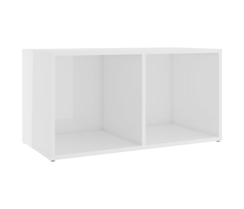 Mueble para TV madera contrachapada blanco brillo 72x35x36,5 cm